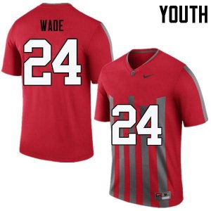 NCAA Ohio State Buckeyes Youth #24 Shaun Wade Throwback Nike Football College Jersey OQN2745LR